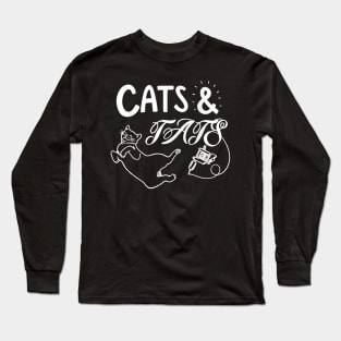 Cats And Ats Funny Cat , Cool Cat , Attoo Lover Long Sleeve T-Shirt